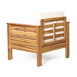 Siyal Outdoor Club Accent Chair Set of 2- Soft Beige- Brown Acacia Wood