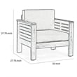 Siyal Outdoor Club Accent Chair Set of 2- Soft Beige- Brown Acacia Wood