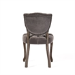 Jette Dining Chair Set of 2- Charcoal Gray Tufted Velvet- Brown Wood