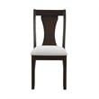 Kiana Dining Chair Set of 2- Beige Fabric Cushion- Dark Brown Wood