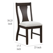 Kiana Dining Chair Set of 2- Beige Fabric Cushion- Dark Brown Wood