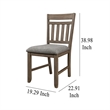 Harris Dining Chair Set of 2- Gray Fabric Brown Solid Rubberwood