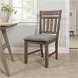 Harris Dining Chair Set of 2- Gray Fabric Brown Solid Rubberwood