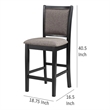 Mac Counter Height Chair Set of 2- Lattice Pattern- Black Brown Wood