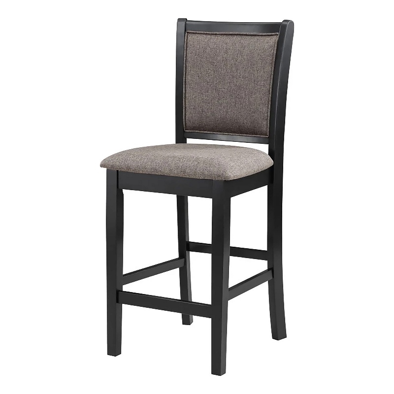 Mac Counter Height Chair Set of 2- Lattice Pattern- Black Brown Wood