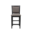 Mac Counter Height Chair Set of 2- Lattice Pattern- Black Brown Wood