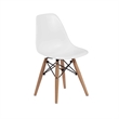 Ben Kids Dining Chair Set of 2- Modern White- Eiffel Brown Wood Legs