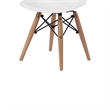 Ben Kids Dining Chair Set of 2- Modern White- Eiffel Brown Wood Legs
