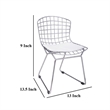 Kids Shuttle Chair Set of 2- White Faux Leather- Mesh Chrome Metal