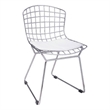 Kids Shuttle Chair Set of 2- White Faux Leather- Mesh Chrome Metal