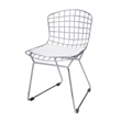 Kids Shuttle Chair Set of 2- White Faux Leather- Mesh Chrome Metal
