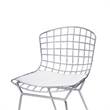 Kids Shuttle Chair Set of 2- White Faux Leather- Mesh Chrome Metal