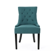 Chen Dining Chair Set of 2- 36 Inch Oval Shaped Padded Cushion- Teal