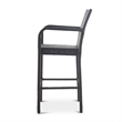 Outdoor Barstool Chair Set of 2- Gray PE Rattan Woven- Iron Frame