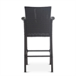 Outdoor Barstool Chair Set of 2- Gray PE Rattan Woven- Iron Frame