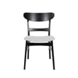 Cole Dining Chair Set of 2- Curved Open Back- Gray Padded Seat- Black