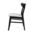 Cole Dining Chair Set of 2- Curved Open Back- Gray Padded Seat- Black