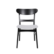 Cole Dining Chair Set of 2- Curved Open Back- Gray Padded Seat- Black