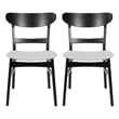 Cole Dining Chair Set of 2- Curved Open Back- Gray Padded Seat- Black