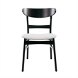 Cole Dining Chair Set of 2- Curved Open Back- Beige Padded Seat- Black
