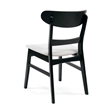 Cole Dining Chair Set of 2- Curved Open Back- Beige Padded Seat- Black