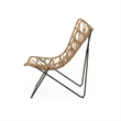 Fordy Outdoor Chair Set of 2- Curved Seat- Brown Rattan- Black Metal
