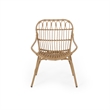 Hexy Outdoor Accent Chair Set of 2- Boho Style Faux Rattan Woven Brown
