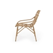 Hexy Outdoor Accent Chair Set of 2- Boho Style Faux Rattan Woven Brown
