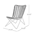 Hexy Outdoor Accent Chair Set of 2- Boho Style Faux Rattan Woven Brown