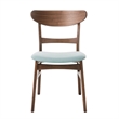 Cole Dining Side Chair Set of 2- Open Curved Back- Mint Green- Brown
