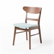 Cole Dining Side Chair Set of 2- Open Curved Back- Mint Green- Brown