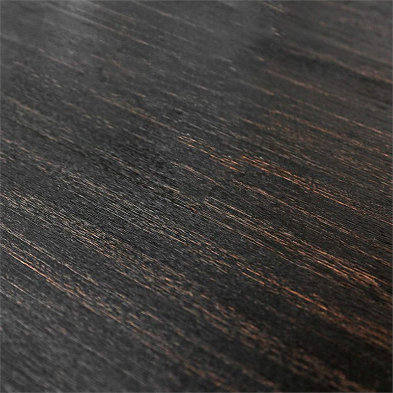 Bega 6pc Dining Table- Bench- Wingback Chair Set- Beige- Black Wood