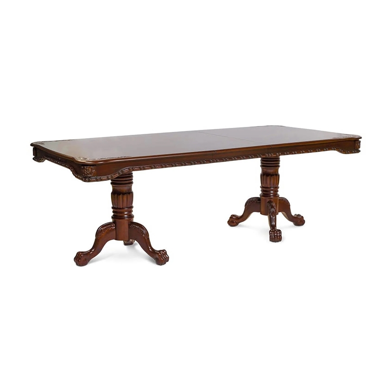 Mina 9pc Dining Table and Chair Set- 72-90 Inch Extendable Top- Brown
