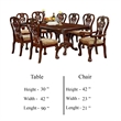 Mina 9pc Dining Table and Chair Set- 72-90 Inch Extendable Top- Brown