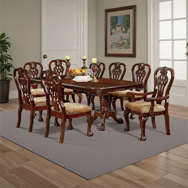 Mina 9pc Dining Table and Chair Set- 72-90 Inch Extendable Top- Brown