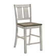Koe 5pc Counter Height Round Table- Chair Set- White Brown Solid Wood