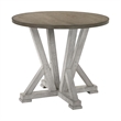 Koe 5pc Counter Height Round Table- Chair Set- White Brown Solid Wood