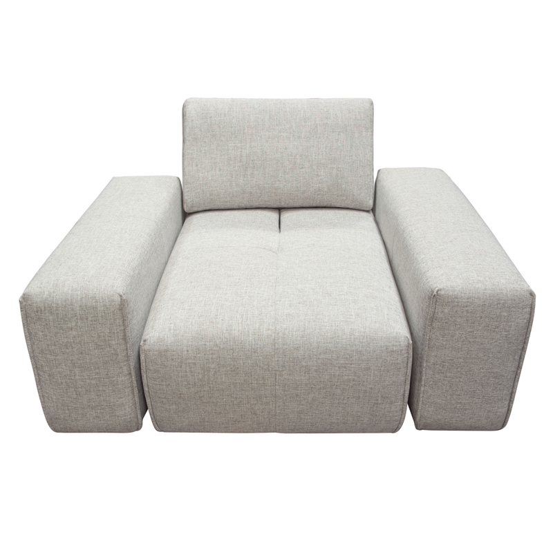 Joa Oversized Modular Chair w Adjustable Back- Light Greige Polyester
