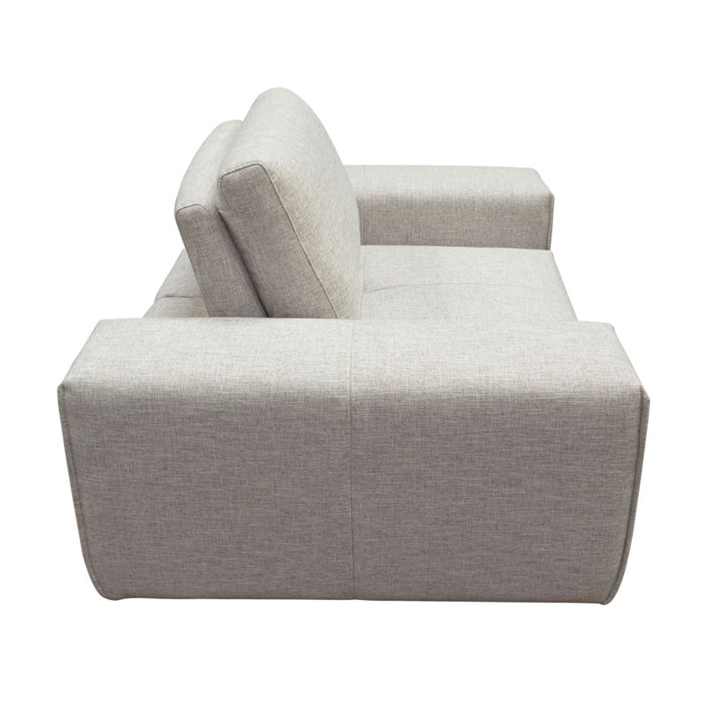 Joa Oversized Modular Chair w Adjustable Back- Light Greige Polyester