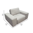 Joa Oversized Modular Chair w Adjustable Back- Light Greige Polyester