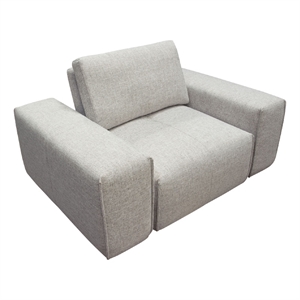 Joa Oversized Modular Chair w Adjustable Back- Light Greige Polyester
