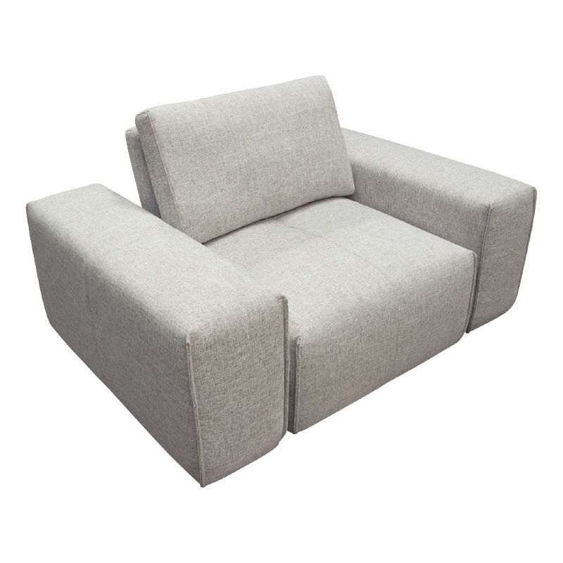 Joa Oversized Modular Chair w Adjustable Back- Light Greige Polyester