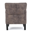 Lit Accent Chair with Gray Fabric Microfiber- Button Tufted Design