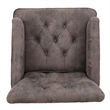 Lit Accent Chair with Gray Fabric Microfiber- Button Tufted Design