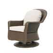 Kaia Outdoor Swivel Accent Chair Set of 2- Rattan Wicker Weave- Beige