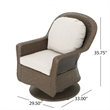 Kaia Outdoor Swivel Accent Chair Set of 2- Rattan Wicker Weave- Beige