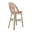 46 Inch Outdoor Barstool Chair Set of 2- Red White Brown Woven Wicker