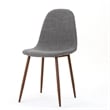 Dining Chair Set of 2- Light Gray Seat and Back Cushion- Brown Metal