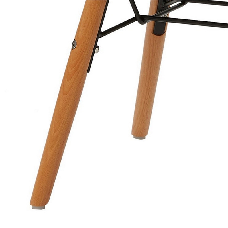 Lyna 16 Inch Kids Side Chair with Solid Back- Set of 4-Angled Wood Base- Blue