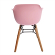 Lyna 16 Inch Kids Side Chair with Solid Back- Set of 4-Angled Wood Base- Pink
